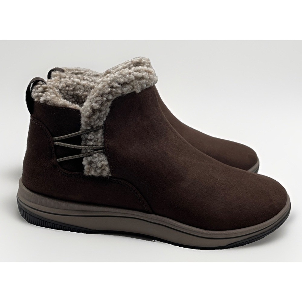 Clarks Cloudsteppers Brown Faux Shearling Ankle Boots Womens 9.5 M 261741324075